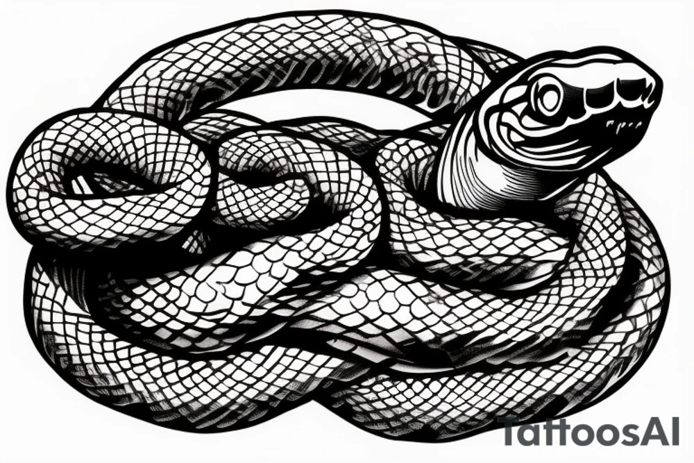 Snake wrapped around a wreath tattoo idea