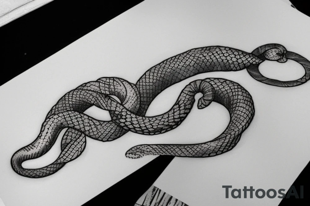 Snake wrapped around a wreath tattoo idea