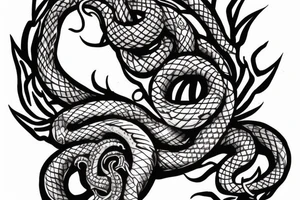 Snake with a wreath tattoo idea