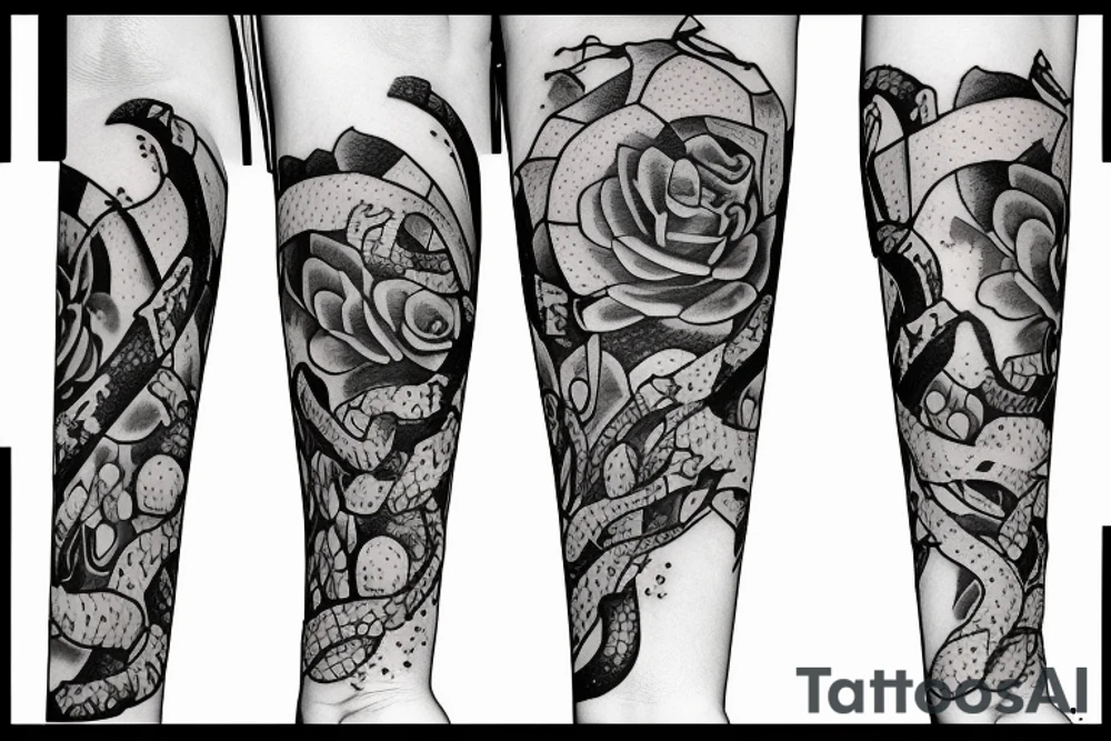 Snake with a wreath tattoo idea