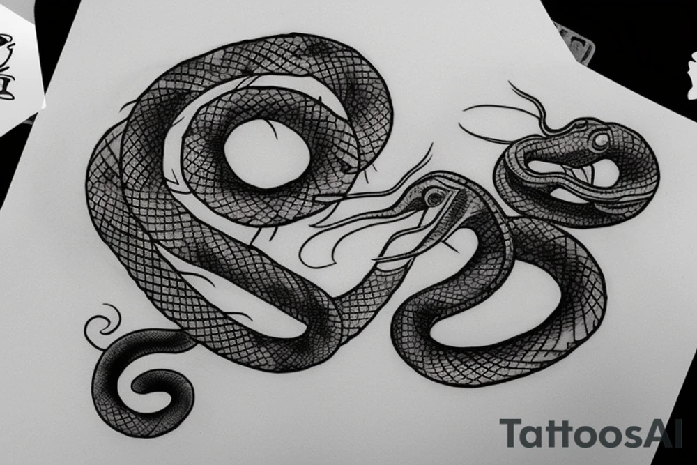 Snake wrapped around circle tattoo idea