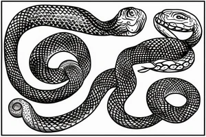 Snake wrapped around circle tattoo idea