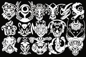 Cancer and Leo horoscope sign combined tattoo idea