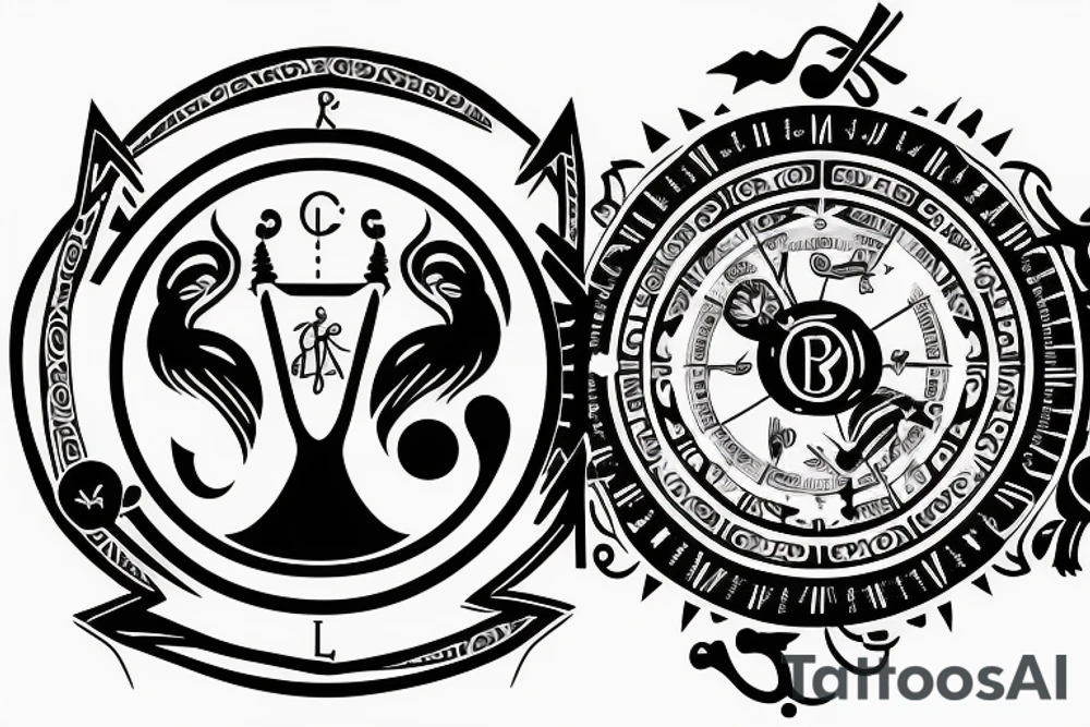 Cancer and Leo horoscope sign combined tattoo idea