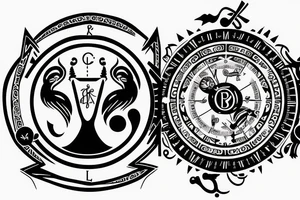 Cancer and Leo horoscope sign combined tattoo idea