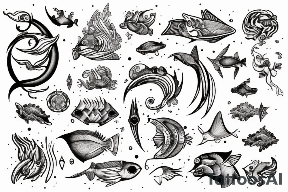 Pisces with sagittarius tattoo idea