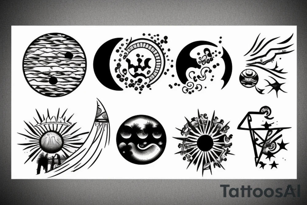 Arizona desert with the sun and moon tattoo idea