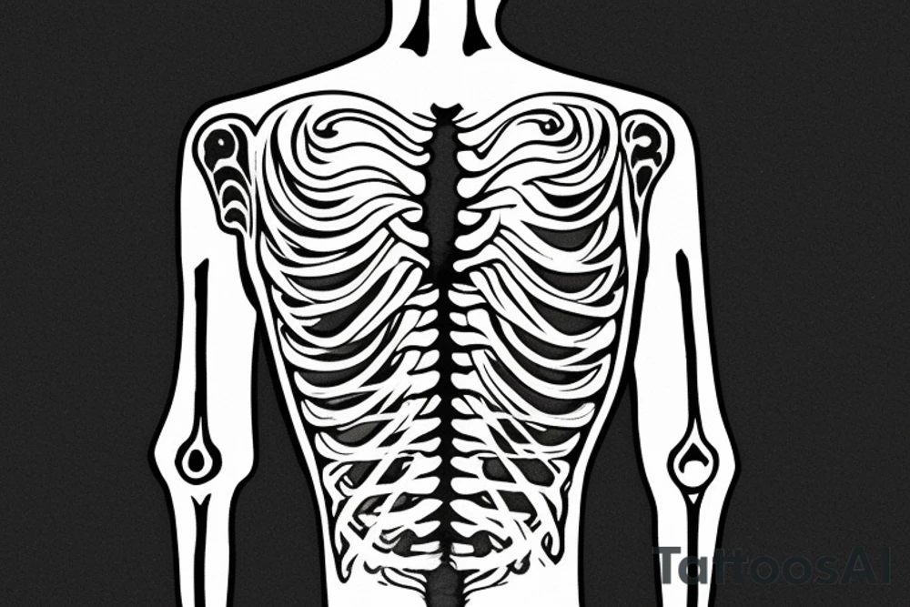 Skeleton man smoking cigarette facing horizon with back turned tattoo idea Skeleton man smoking cigarette facing horizon with back turned tattoo idea