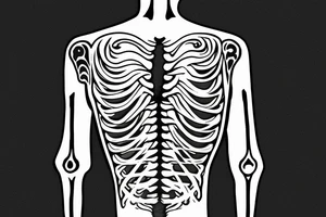 Skeleton man smoking cigarette facing horizon with back turned tattoo idea