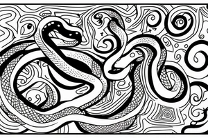Snake with lyrics tattoo idea