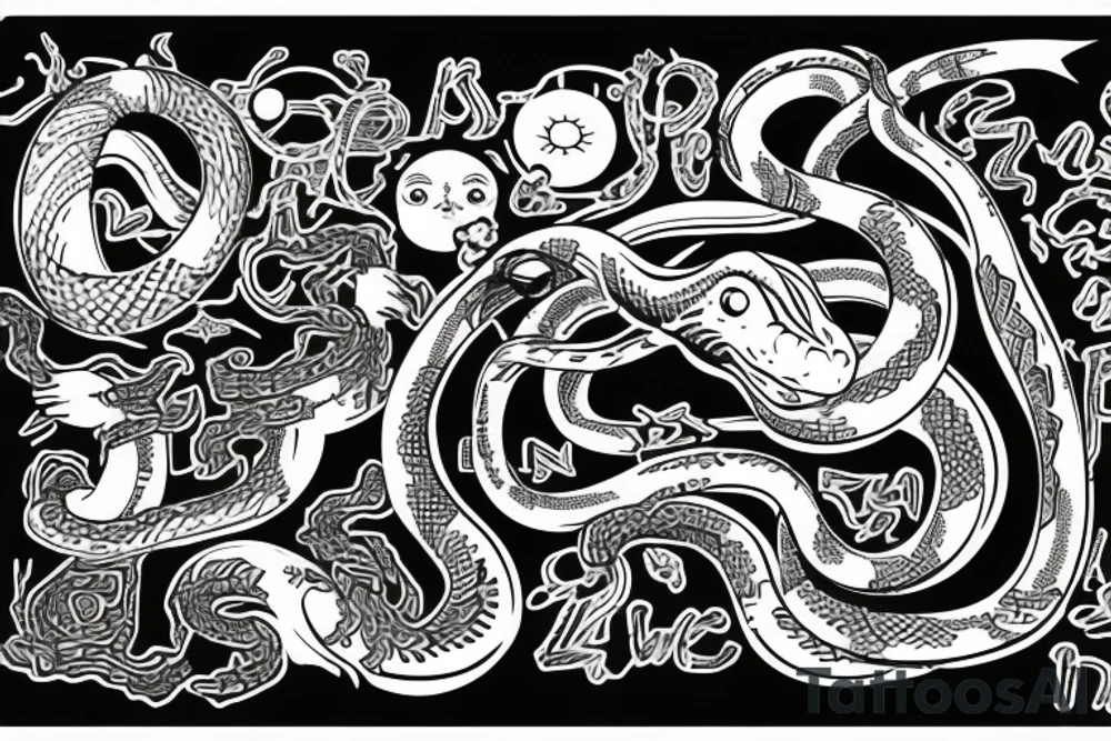 Snake with lyrics tattoo idea