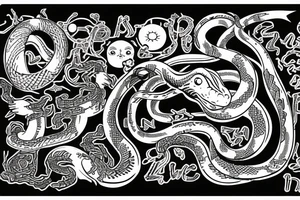 Snake with lyrics tattoo idea