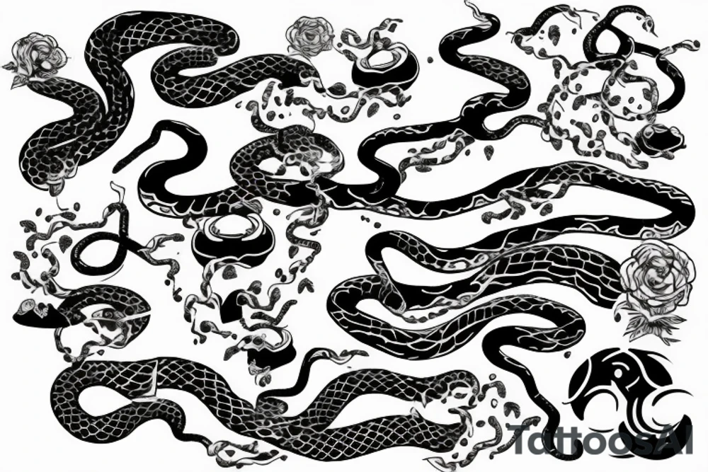 Snake with lyrics tattoo idea