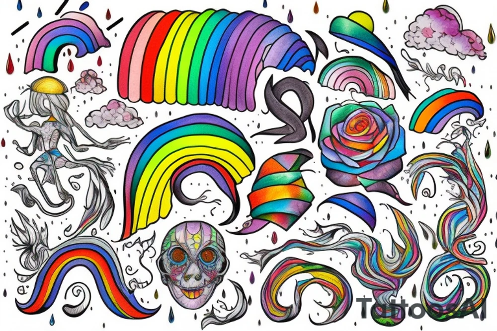 If you want the rainbow you must have the rain tattoo idea