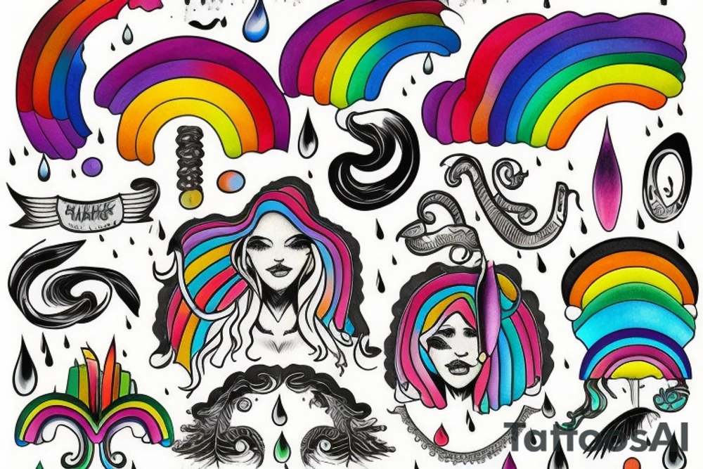 If you want the rainbow you must have the rain tattoo idea