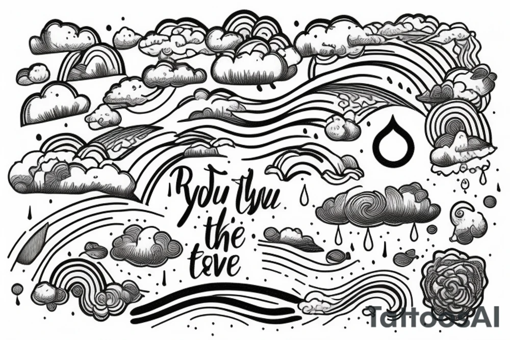 Written: "If you want the rainbow you must have the rain" tattoo idea