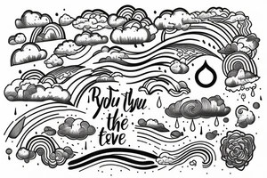 Written: "If you want the rainbow you must have the rain" tattoo idea