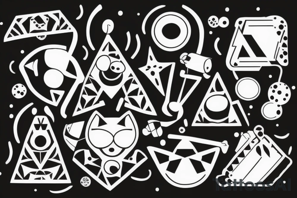 Kater trash polka tattoo idea