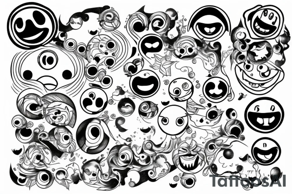 Concept design smiley earth lines tattoo idea