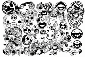 Concept design smiley earth lines tattoo idea