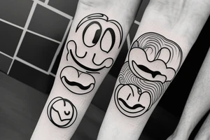 Concept design smiley earth lines tattoo idea