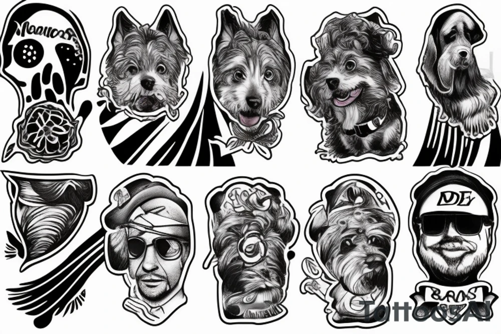 Man and dog on a sailboat tattoo idea