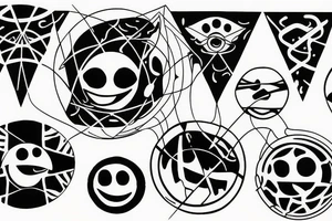 Concept design smiley earth lines tattoo idea