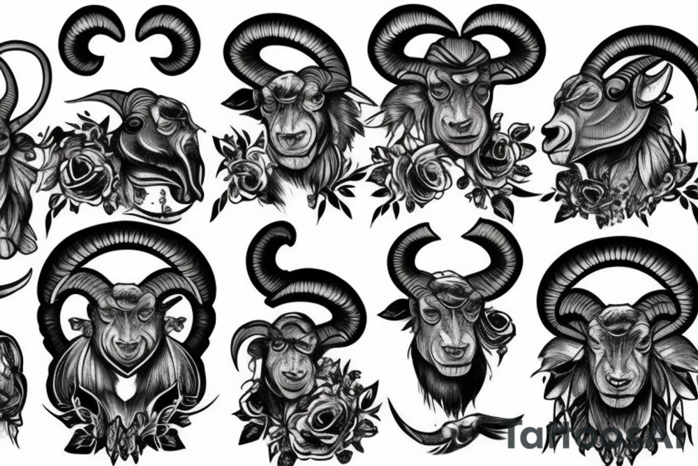 brutal ram tattoo idea