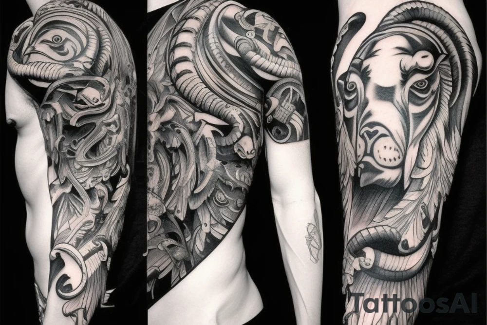 brutal ram tattoo idea