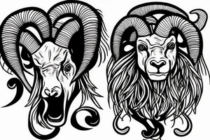 brutal ram tattoo idea