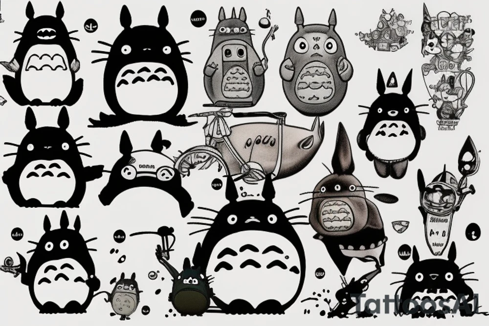 Totoro dark tattoo idea