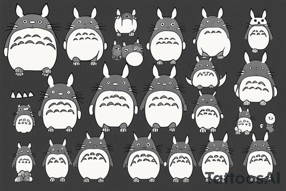 Totoro dark tattoo idea
