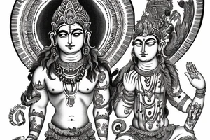 Brahma Vishnu Shiva god tattoo idea