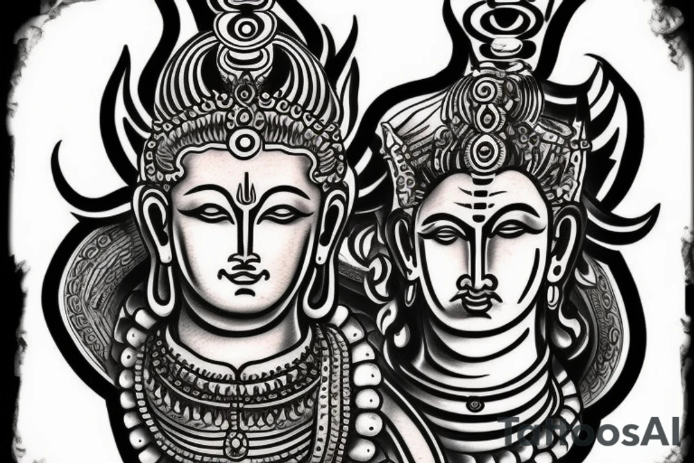 Brahma Vishnu Shiva god tattoo idea