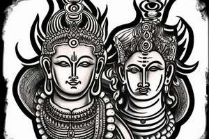 Brahma Vishnu Shiva god tattoo idea