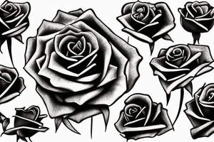 rose art skual tattoo idea