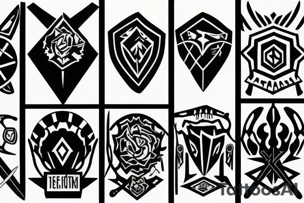 Texas themed with swords tattoo idea