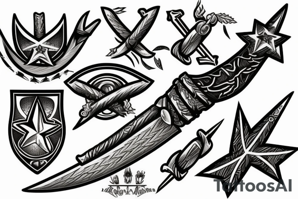 Swords and lone star state tattoo idea