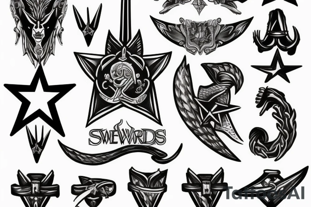 Swords and lone star state tattoo idea