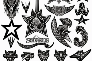 Swords and lone star state tattoo idea