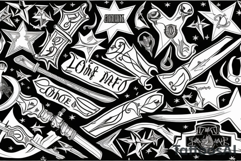 Swords and lone star state tattoo idea