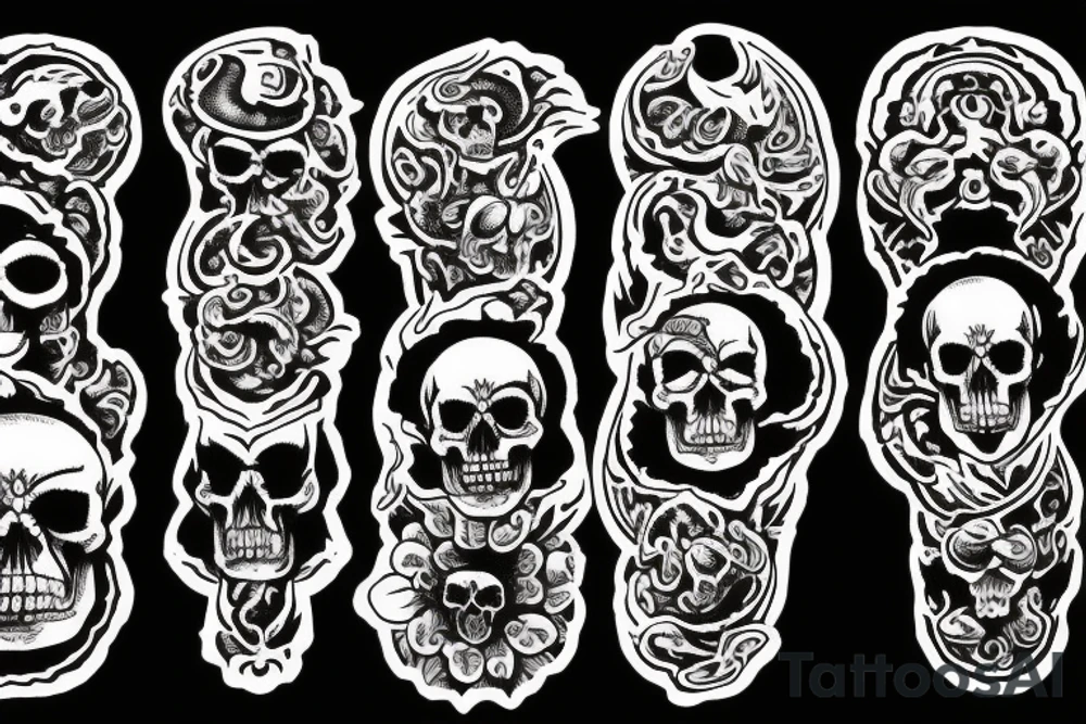 Seven deadly sins in Aztec snake smoke clouds my judgement, skull moon tattoo idea