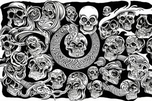 Seven deadly sins in Aztec snake smoke clouds my judgement, skull moon tattoo idea