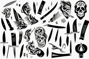 Spanish knife mid opened tattoo idea