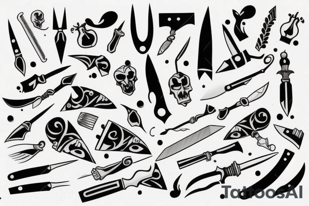 Spanish knife mid opened tattoo idea