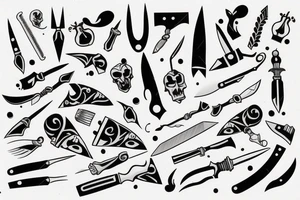 Spanish knife mid opened tattoo idea