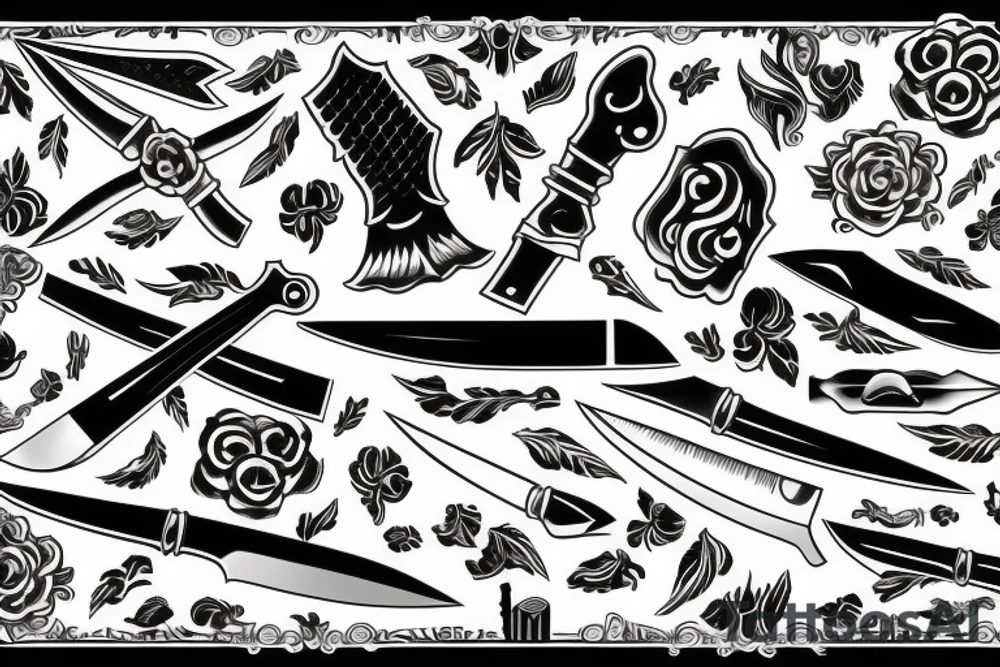Spanish knife mid opened tattoo idea