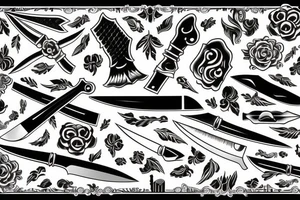 Spanish knife mid opened tattoo idea