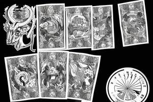 Capricorn with math formula in head and poker chips and money at the bottom tattoo idea