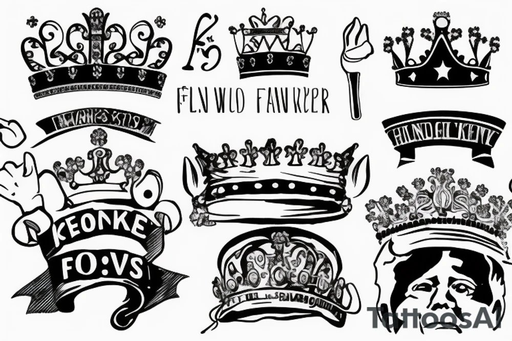 "JFK" with a crown above the "F" tattoo idea